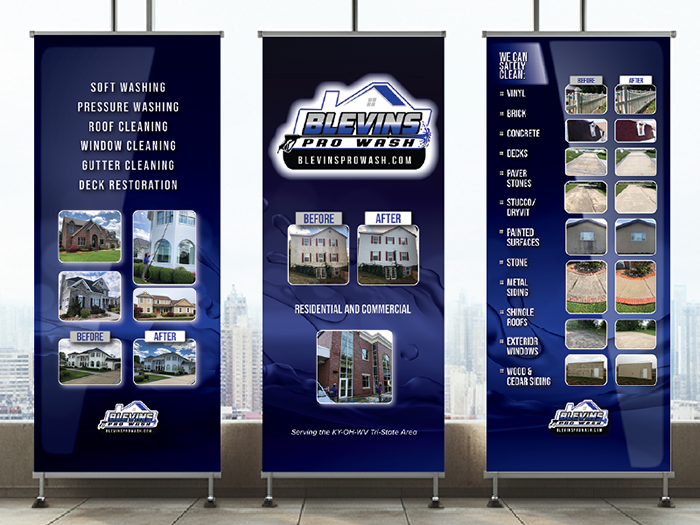 Blevins Pro Wash retractable banners