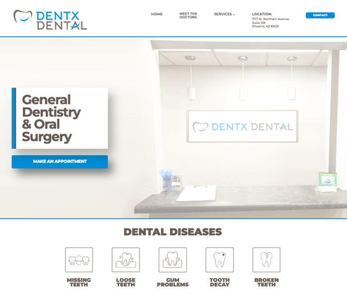 DentX Dental Website Screenshot